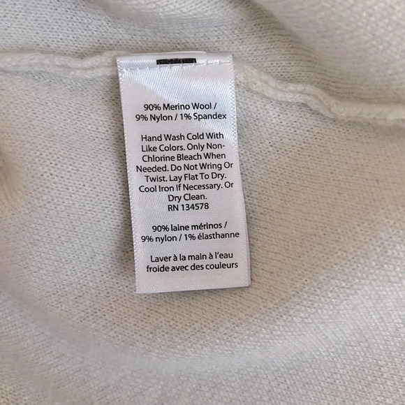 VINEYARD VINES Merino Wool Movk Neck Sweater Bell Sleeve, Size  M - Picture 7 of 9